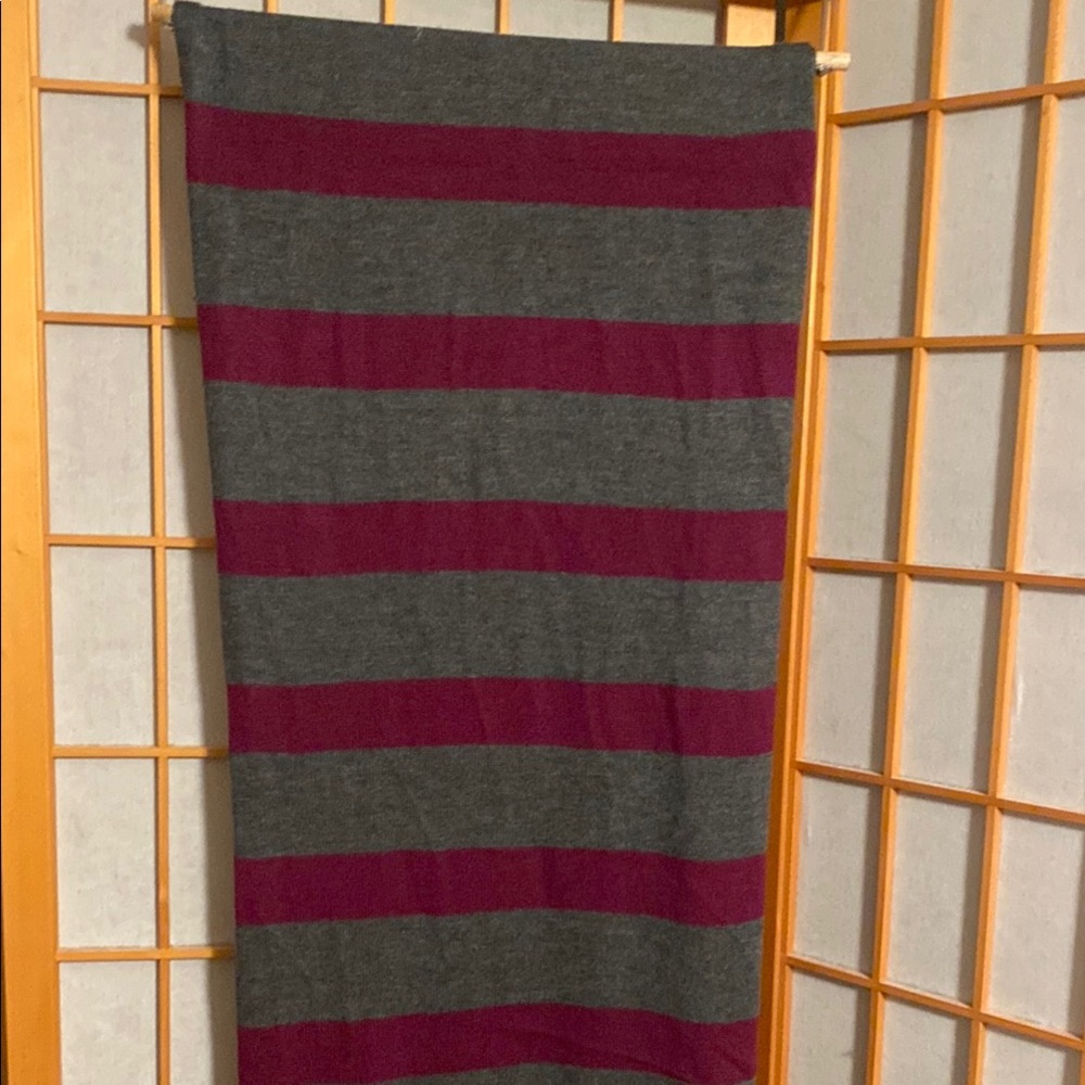 Striped Gray and Magenta Scarf Wrap